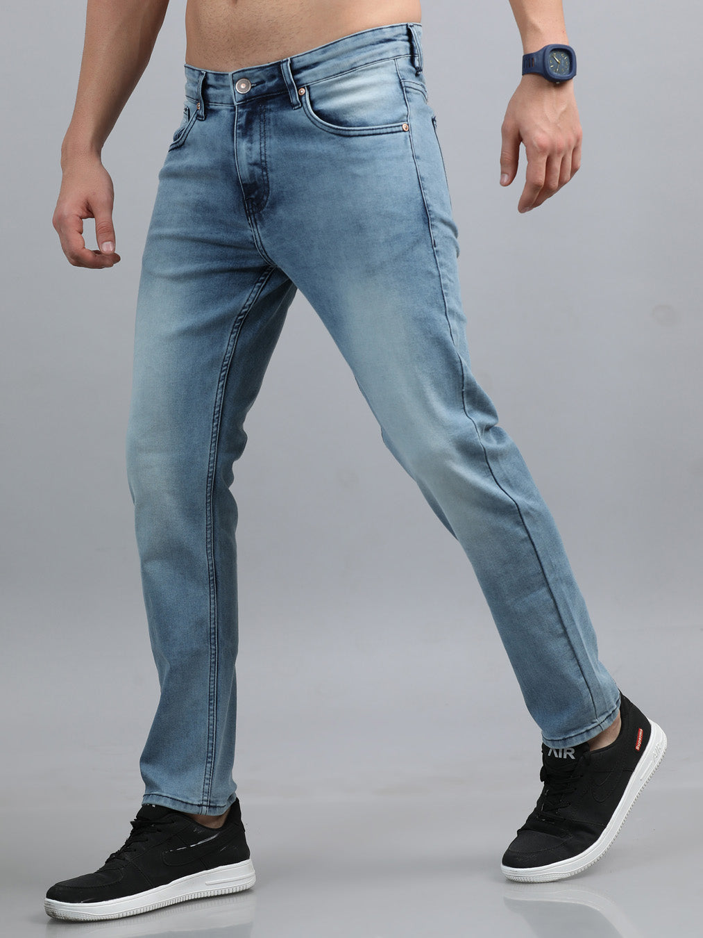 Light Blue Slim Fit Jeans By NoLogo | NL-DESJ-003 | Cilory.com